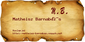Matheisz Barnabás névjegykártya