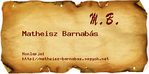 Matheisz Barnabás névjegykártya