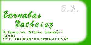 barnabas matheisz business card